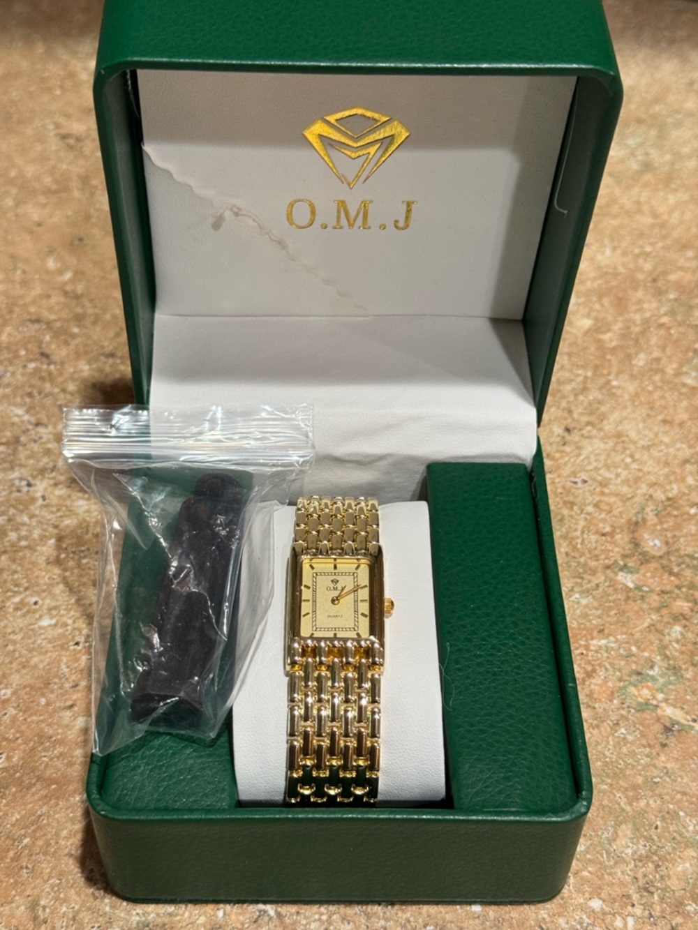 O.M.J Gold-Tone Women's Quartz Bracelet Watch Stainless Steel Water Resistant